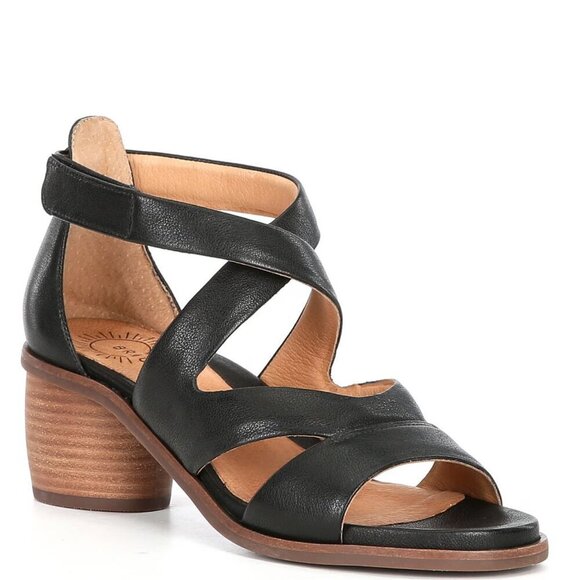 Brioso Shoes - NEW Brioso Verandah Leather Block Heel Comfort Sandals in Black